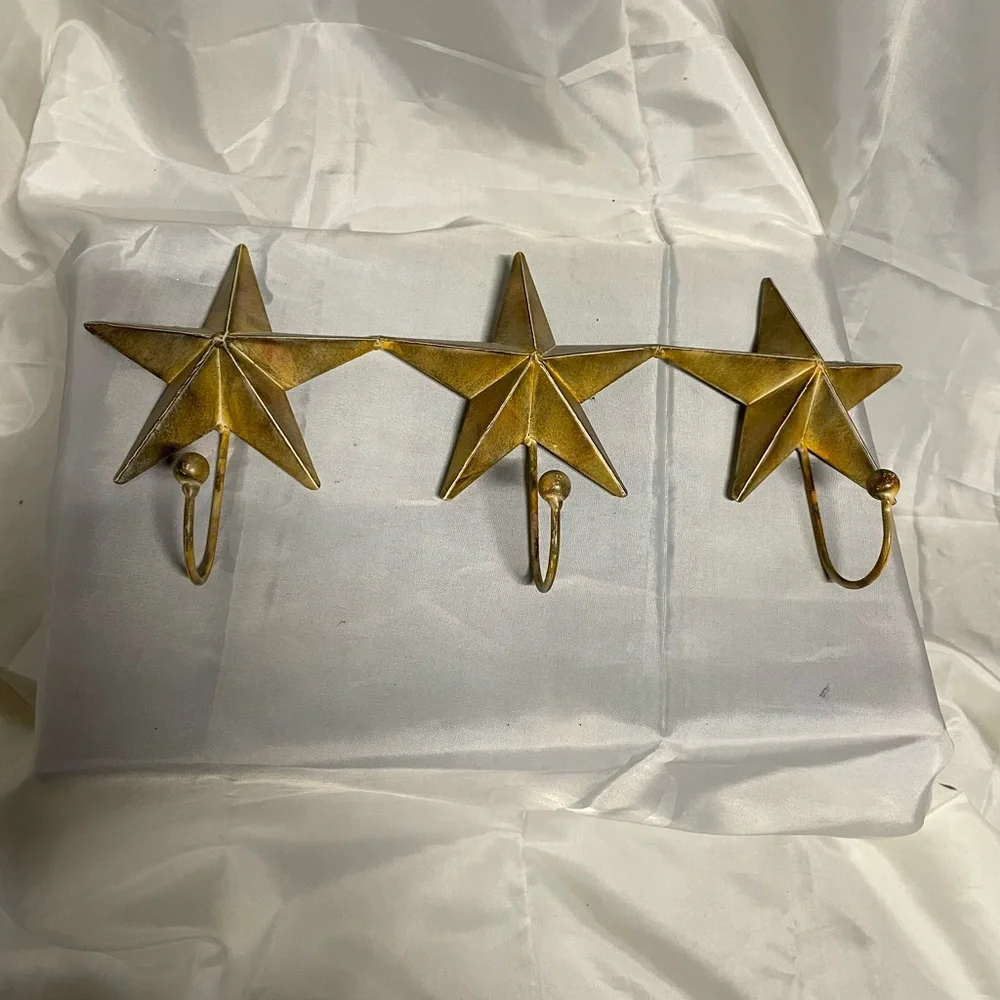Gold Star Wall Hook Rack - Decorative Home Wall Decor